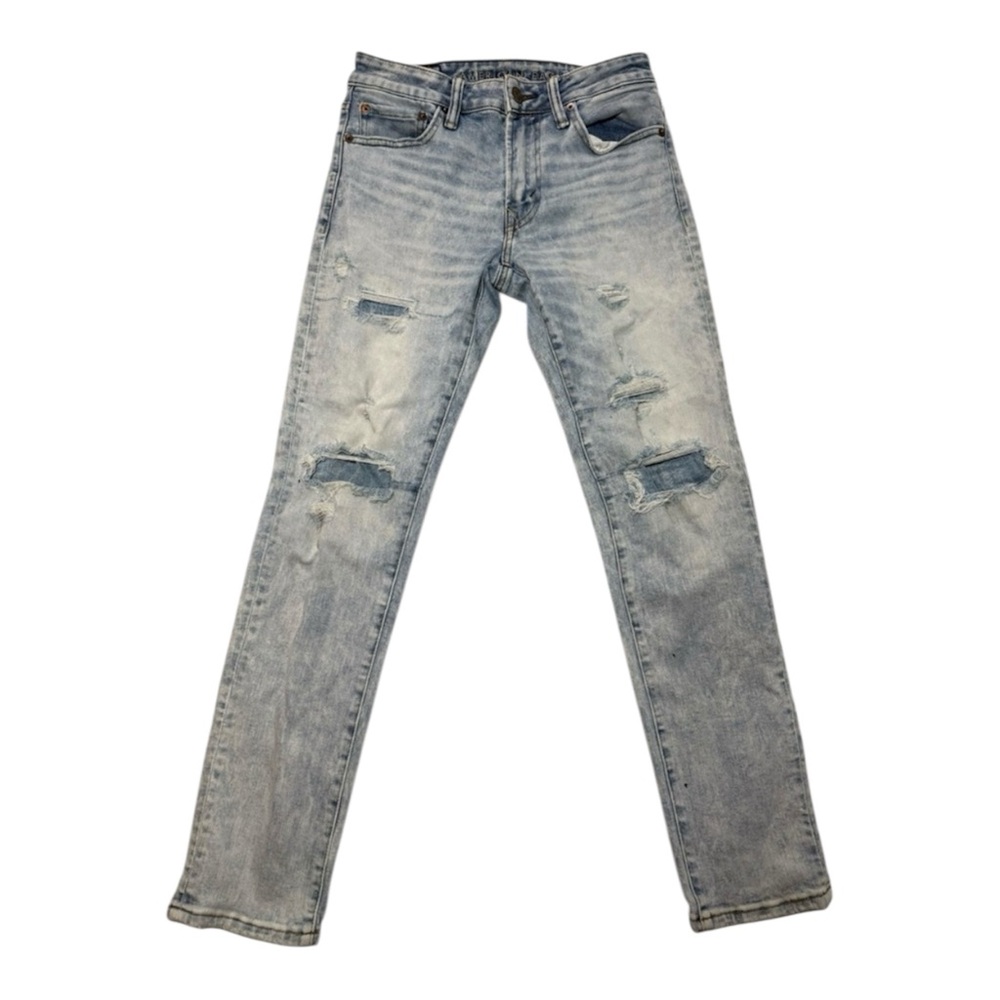 American Eagle AirFlex Skinny Jeans Men 28x30 Distressed Stretch Denim